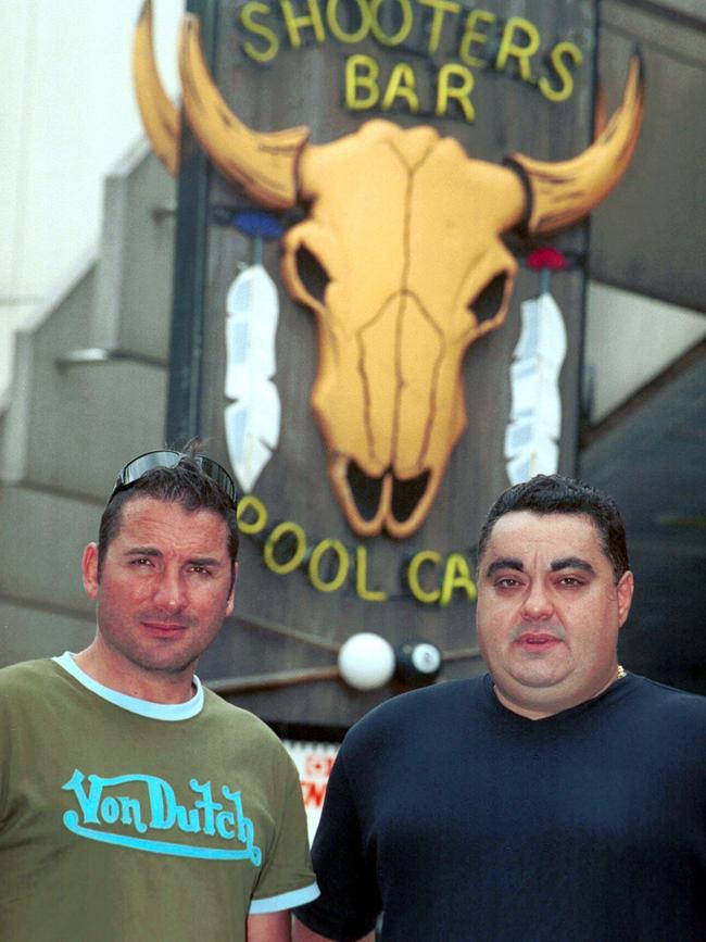 Billy Cross, owner of the Drink, with Tony Rigas, Shooters owner, in Surfers Paradise in 2004.