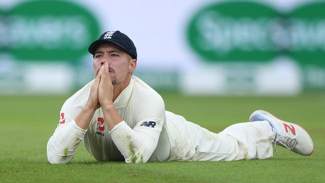 England opener Rory Burns ponders his soon-to-begin second innings. Picture: Getty Images