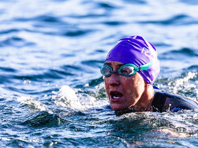 Competitors in the Ironman 70.3 Tasmania in Hobart Picture: Linda Higginson