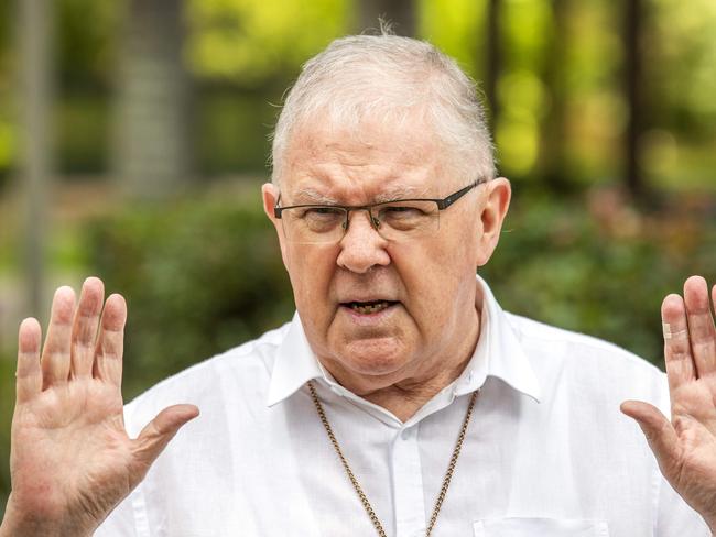 COVID safe Good Friday morning church service at Cathedral of St Stephen in Brisbane led by Most Reverend Mark Coleridge Archbishop of Brisbane, Friday, April 2, 2021 - Picture: Richard Walker