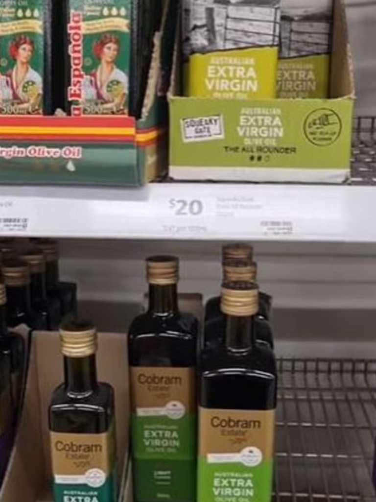 Shoppers have taken to social media to malign the high olive oil prices. Picture: TikTok