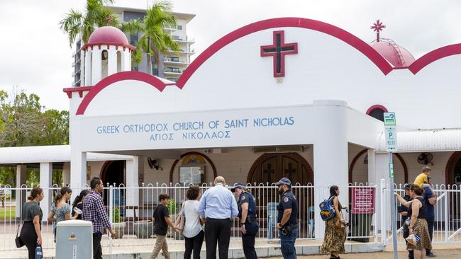 Chaos broke loose at the St Nicholas Church on Sunday morning. Picture: Floss Adams.