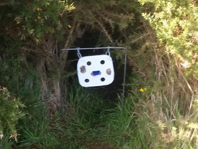 The “absurdly simple technology” involves an ice-cream container lid doused with a well-known animal drench placed outside a wombat’s burrow.