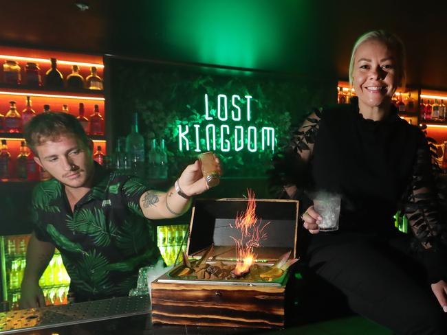 Gold CoastÃs newest nightclub venue, Lost Kingdom, at Surfers Paradise, is revealed. For the very first time, the interior of the immersive jungle-themed venue is uncovered as it prepares to open its doors to the public at 9pm on Friday, 31 July. Operations manager Nathan Wood with   Marketing manager Tammy Wood with Venue Manager Darren Gaffney at the club. Picture Glenn Hampson