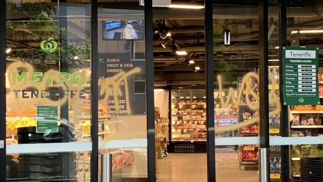 The act of vandalism follows the decision from Woolworths Group to stop selling Australia Day merchandise. Picture: ABC News