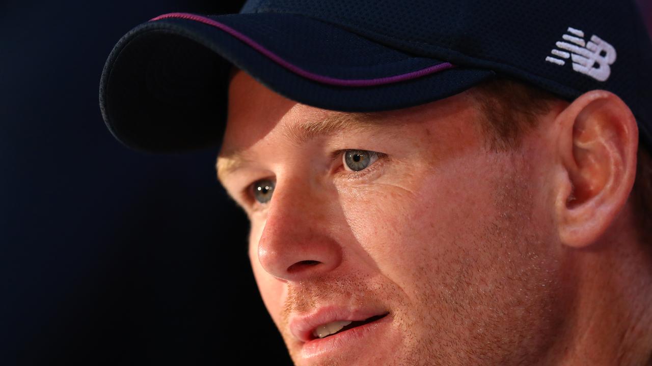 LONDON, ENGLAND - JULY 13: Eoin Morgan the captain of England addresses the media at a press conference prior to the Final of the ICC Cricket World Cup 2019 between England and New Zealand at Lord's Cricket Ground on July 13, 2019 in London, England. (Photo by Michael Steele/Getty Images)