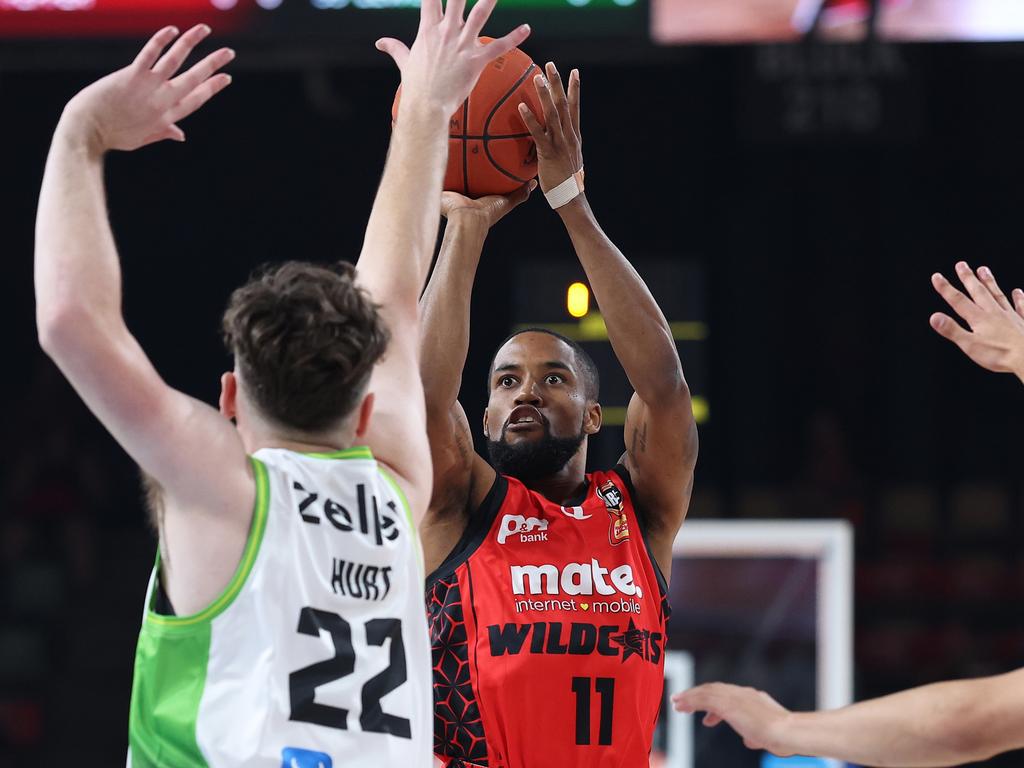 Bryce Cotton puts up a shot for the Wildcats. Picture: Getty Images