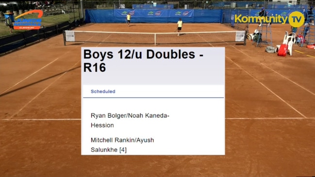 Replay: Ryan Bolger/Noah Kaneda-Hession v Mitchell Rankin/Ayush Salunkhe (Boys 12/u Doubles Rd of 16) -  Junior Claycourt Championships Day 3