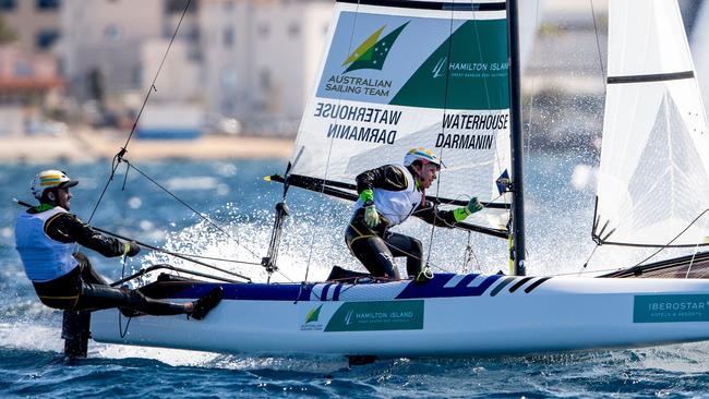 Jason Waterhouse and Lisa Darmanin, from the northern beaches, are competing in the Nacra 17 class.