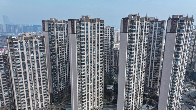 A housing complex by Chinese property developer Evergrande in Nanjing, in China's eastern Jiangsu province. Picture: AFP