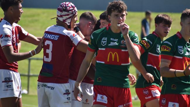 Meninga Cup semi-final action between the Redcliffe Dolphins and Wynnum-Manly Seagulls. Saturday April 15, 2023.