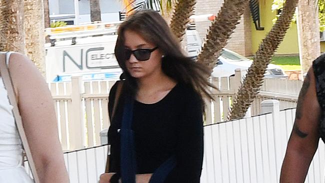 Darwin mother-of-three, Andrea Groening [wearing black dress], has faced Darwin Local Court for the first time charged over the crash which killed her son