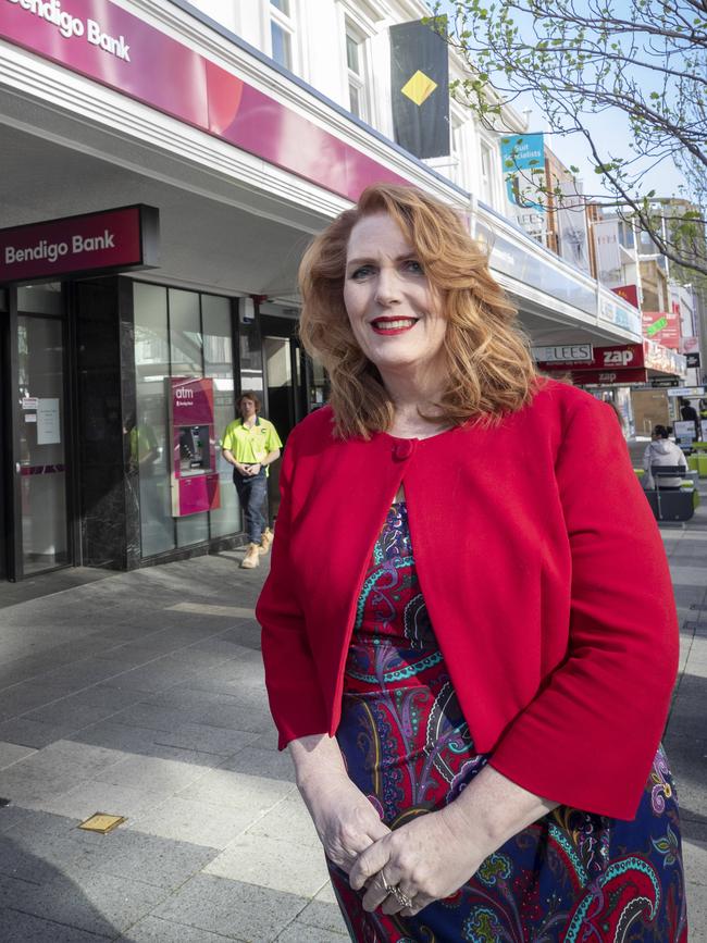 HCC Alderman Louise Bloomfield at Liverpool Street, Hobart. Picture: Chris Kidd