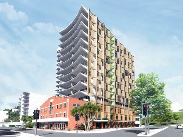 An artist's impression of Weiya Holdings 14-storey luxury tower De Lux on the old Burleigh Theatre Arcade site.