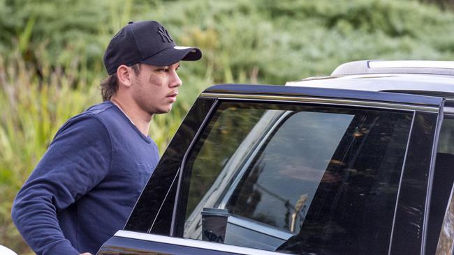 Richmond training. Daniel Rioli arrives to training with a black eye. Picture: Jake Nowakowski.<br/>