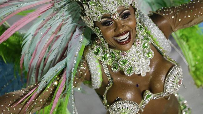 Carnival ... A performer from the Mangueira samba school parades during carnival celebrat