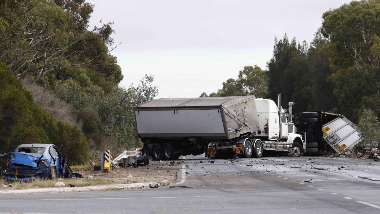 The car driver was flown to hospital with life-threatening injuries. Picture: Russell Millard Photography