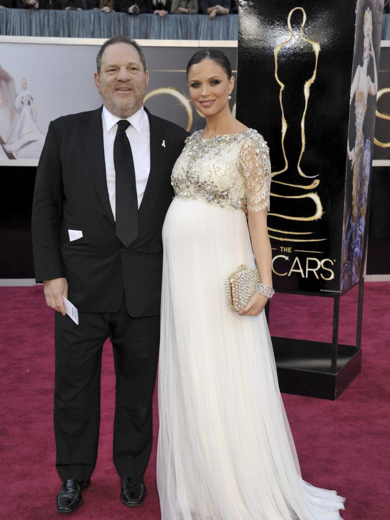 Weinstein and his former wife, fashion designer Georgina Chapman. Weinstein was charged on January 6, 2020 with sexually assaulting two women on successive nights during Oscar week 2013, bringing the new case against the disgraced Hollywood mogul simultaneously with his New York trial. Picture: John Shearer/Invision/AP.