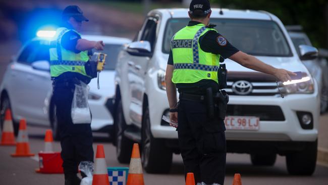 NT Police will no longer conduct roadside breath testing as the country’s coronavirus crisis worsens. Picture: Glenn Campbell