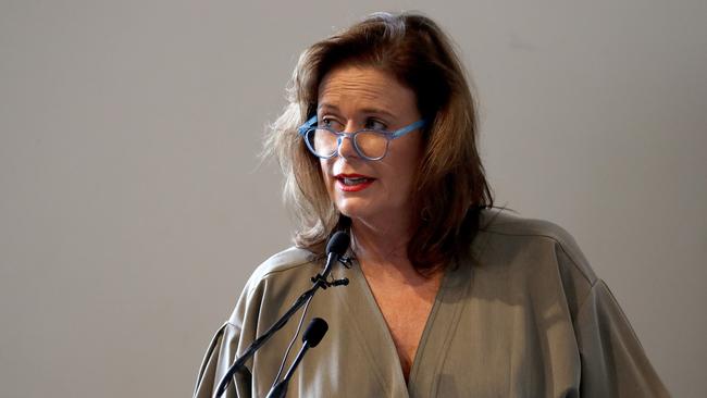 Independent Planning Commission meeting regarding the Star Casino redevelopment is held at the Barnet Long Room in Customs House in Circular Quay. Margy Osmond addresses the panel. Picture: Toby Zerna