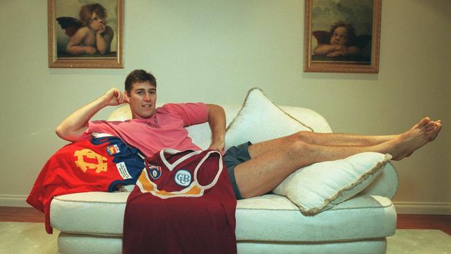 Lynchy relaxes at home before playing his first finals match in 1996.