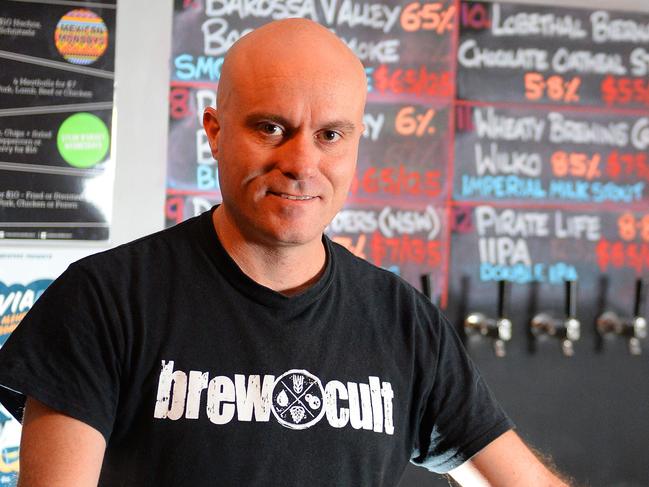 Brewcult's Steve Henderson is brewing a coffee-inspired Stout called Milk and two sugars, to enter into beer festival competition later this month. Steve at Alehouse in Brunswick East. Pictures:Angie Basdekis