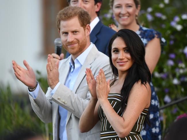 Prince Harry and Meghan Markle during a visit in Cape Town, South Africa. Picture: Getty Images