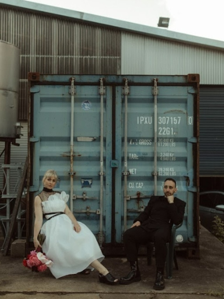 Philip Tridente and Duana Fisher at their alternative wedding. Picture: Oh Wild Photography