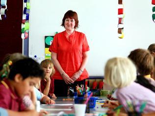 Coburn primary school principal Rhonda Knight in a classroom at her school, which has achieved great results. Picture: Aaron Francis