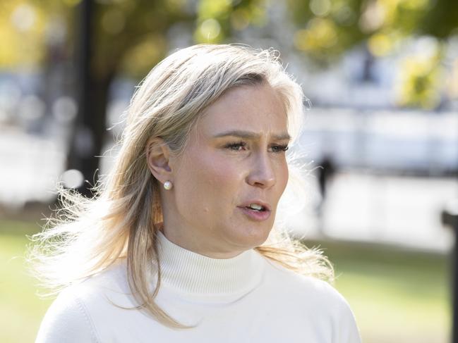 Independent Kristie Johnston MP at Parliament lawns, Hobart.  Picture: Chris Kidd