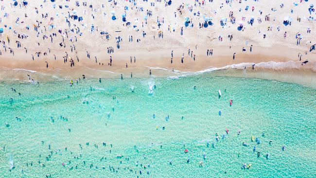 Bondi Beach, Sydney, during the height of summer.