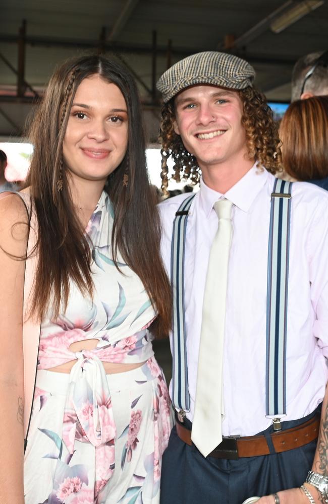 Coby Vonthien and Jarhyn Ward at 2023 Ladbrokes Mackay Cup Mackay Turf Club Saturday 22 July 2023 Picture: Michaela Harlow