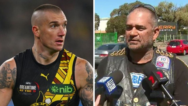 Dustin Martin and his uncle Dean Martin. Photos: Getty Images/Nine News