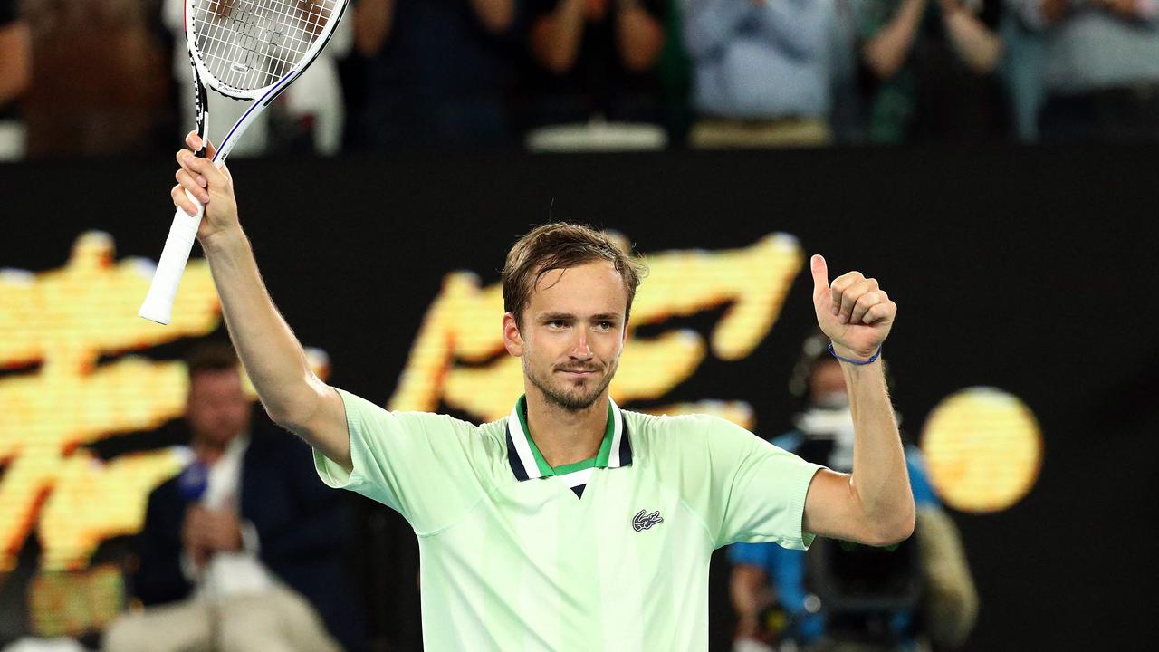 Medvedev has done his best to alienate the crowd at the Australian Open. (Photo by Aaron Francis / AFP)