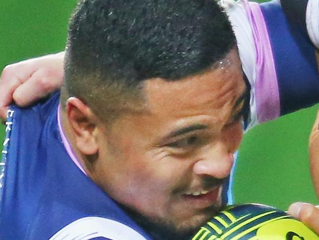 MELBOURNE, AUSTRALIA - SEPTEMBER 25: Rennie Lautolo-Molimau of the Rising is tackled by Robbie Coleman of the Vikings during the round six NRC match between the Melbourne Rising and University of Canberra Vikings at AAMI Park on September 25, 2014 in Melbourne, Australia. (Photo by Scott Barbour/Getty Images)