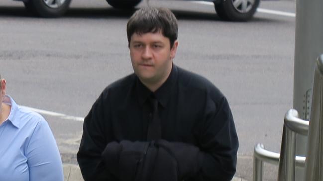 Ashley Bryan Mirko, 27, arriving at court where he pleaded guilty to possessing child pornography. Picture: Richard Noone