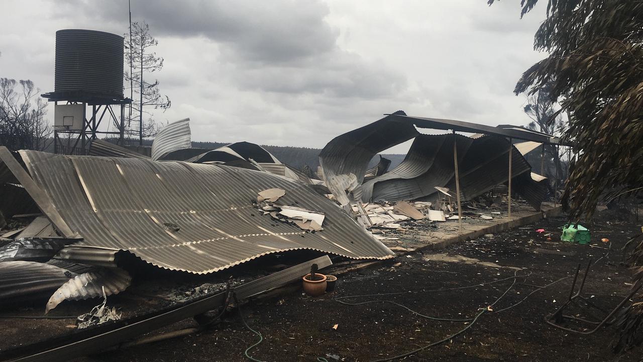 The ruins of the Davis house in Gosse after the fire front roared through.