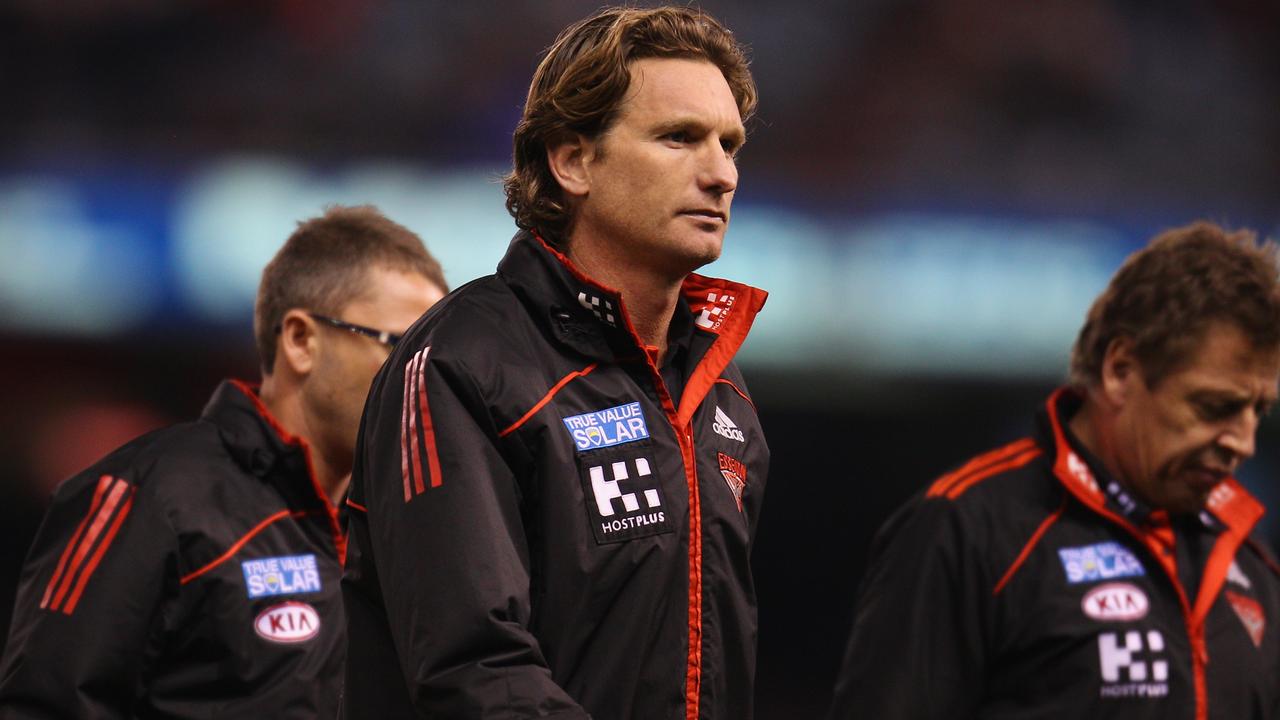 James Hird and Andrew Demetriou have not spoken about the Essendon drugs saga. Picture: Getty Images