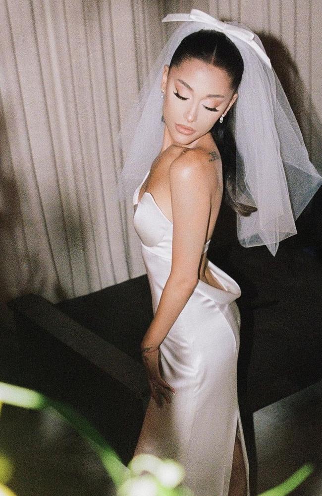 Ariana wore a Vera Wang gown. Picture: Instagram/arianagrande