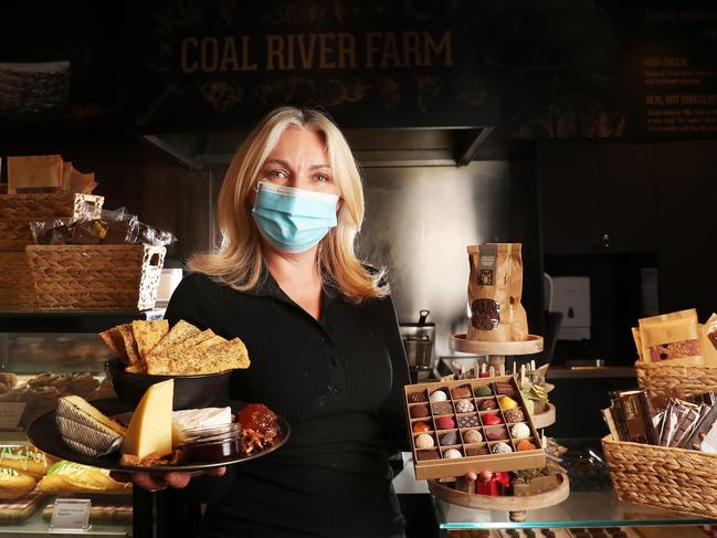 Melanie Leesong co-owner and general manager of Coal River Farm at their airport retail store. Picture Nikki Davis-Jones