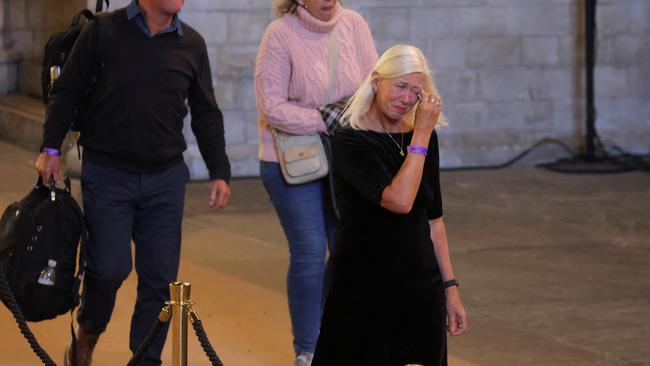 The heartache could be seen across the many faces passing by the Queen’s coffin in Westminster Hall. Picture: Marko Djurica/WPA Pool/Getty Images