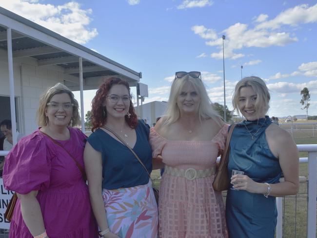 At the Clifton Races are (from left) Leah, Jane, Sue and Anna, Saturday, October 28, 2023. Picture: Jessica Klein