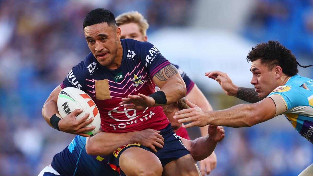 Valentine Holmes has been banned for four matches for a high shot on Jayden Campbell. Picture; Chris Hyde/Getty Images