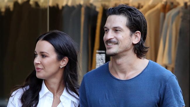 Brioney Prior and Jarrod Scott in Bondi. Picture: Richard Dobson