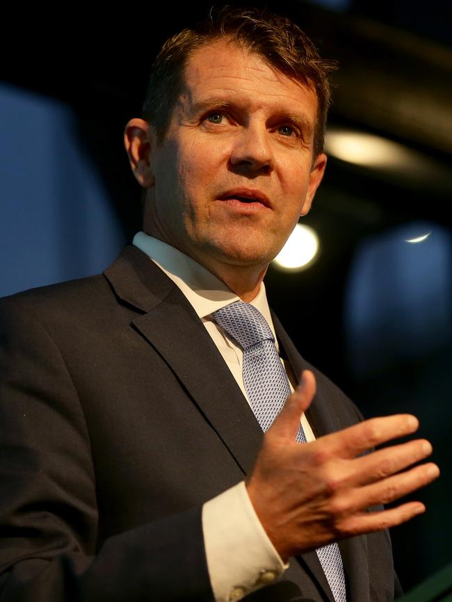 NSW Premier Mike Baird speaking at the 2016 Bradfield Oration. Picture: Jonathan Ng