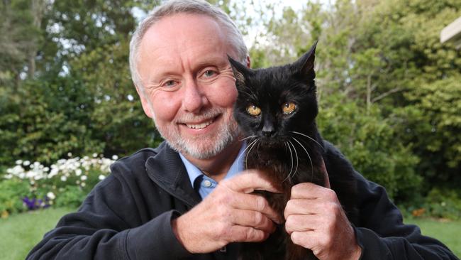 RSPCA chief executive Paul Stevenson with his cat Paris. Picture: Stephen Laffer