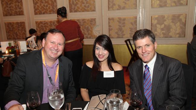 Port Pirie Mayor John Rohde and his former girlfriend Bita at an official trade dinner at the Makati Shangri-La hotel in Manila in May 2016. On the right is the Department of State Development’s former South East Asia director, Michael Guerin.