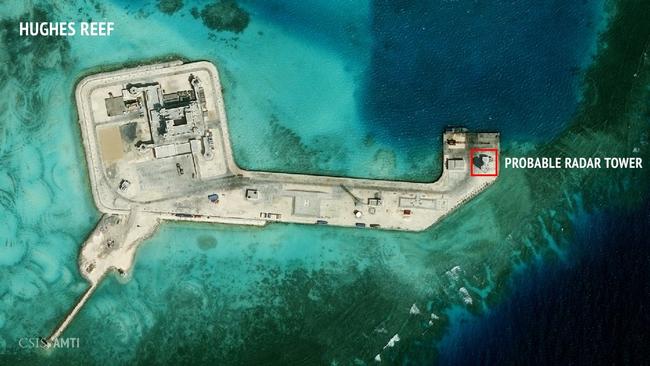 Experts say it will allow China to extend its influence to the south, affecting any country that uses the popular shipping lanes, including Japan, the US and Australia. Picture: CSIS Asia Maritime Transparency Initiative/DigitalGlobe