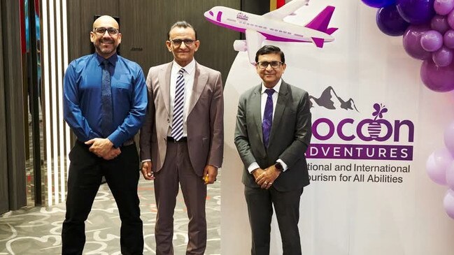 Zaffar Khan, centre, and Pranay Kumar, right.