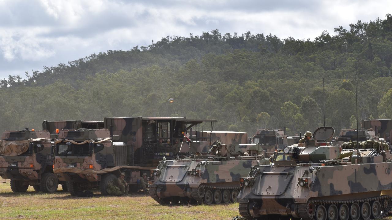 Vehicles at the Shoalwater Bay Training Area for Exercise Diamond Walk 2021.